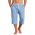 thumbnail image 5 of Migroa Mens Solid Capri Pants Elastic Waist Stretch Casual Trousers Summer Outdoor Beach Bottoms Light Blue S, 5 of 8