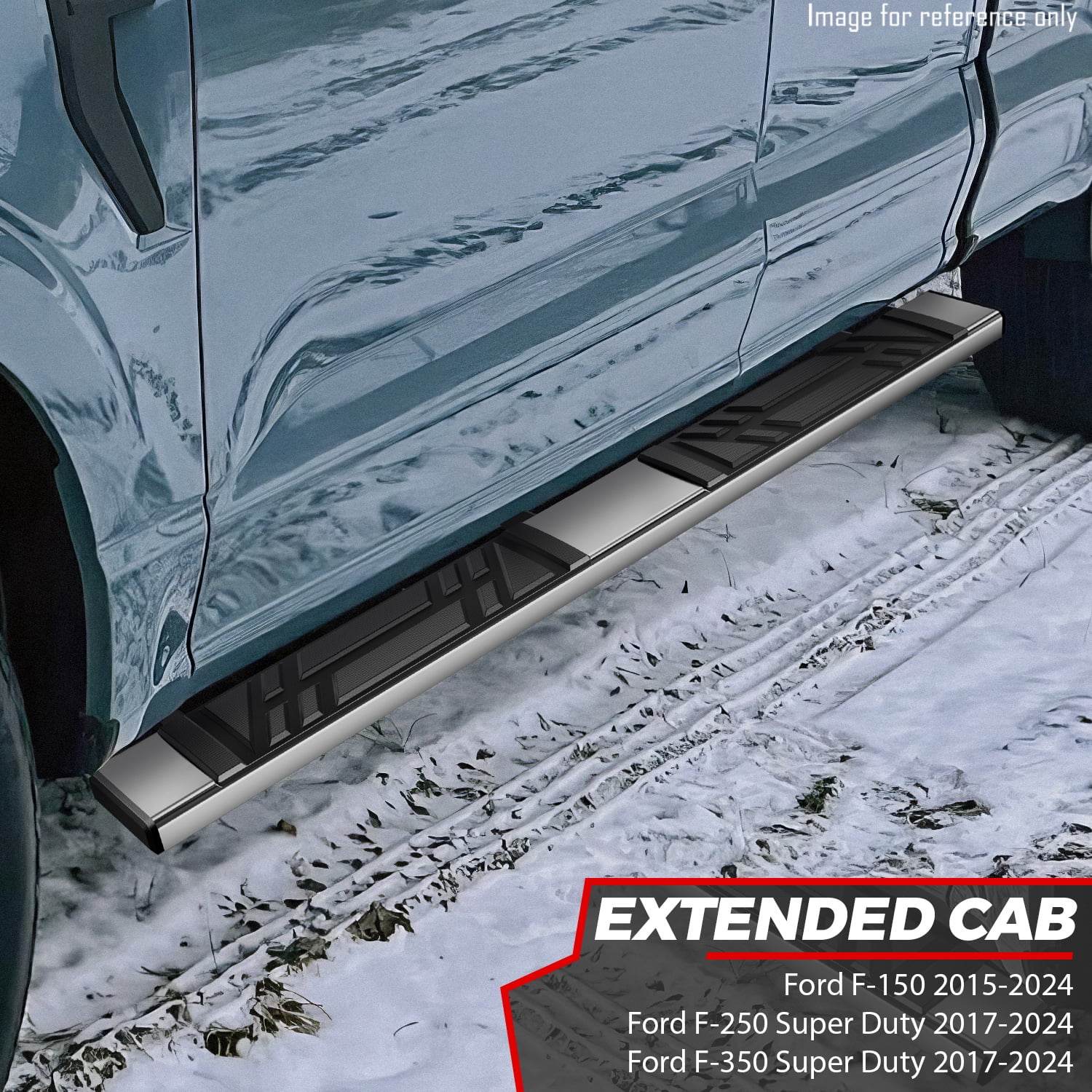 DNA Motoring 6.5" Side Step Nerf Bars Running Boards for 2015-2024 Ford F150-F350 SD Extended Cab