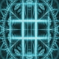 thumbnail image 1 of Ahgly Company Machine Washable Indoor Square Transitional Bright Turquoise Blue Area Rugs, 4' Square, 1 of 7