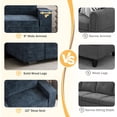 thumbnail image 3 of Techmilly Living Room Loveseat Sofa Set of 2, Modern Comfy Sofa with Wide Armrest, 2 Seater Chenille Couch, Removable Cover, Deep Seat Sofa, Navy Blue, 3 of 9