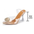 thumbnail image 6 of Dakaela Women Clear Pointed Toe Sandals Stiletto Heels Rhinestone Transparent Strap High Heels Slingback Slip on Mules Pumps for Wedding Prom Party Size 5.5, 6 of 9