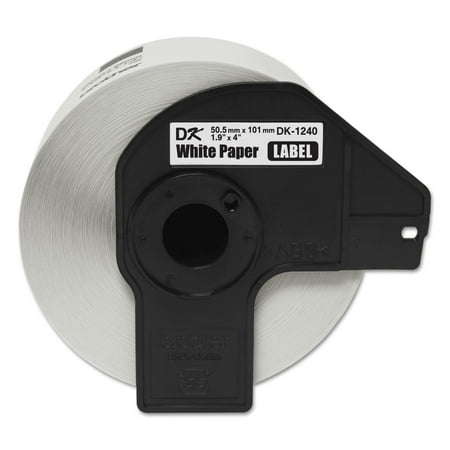 UPC: 0012502616344 | Brother Genuine DK-1240 Die-Cut Large Multi-Purpose White Paper Labels for Brother QL Label Printers  1.9  x 4  (50.5mm x 101mm)  600 Labels per Roll  DK1240