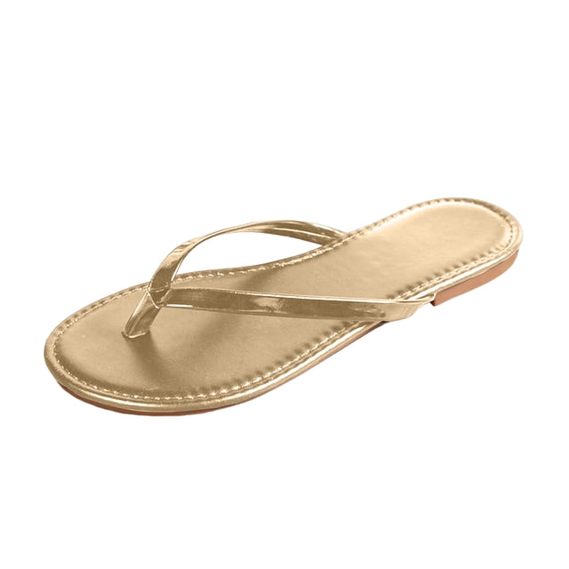 DAFEI Flip Flops Trendy Sandals Ladies New Casual Versatile Comfortable Large Size Sandals Flat Bottom Flip Flops Sandals