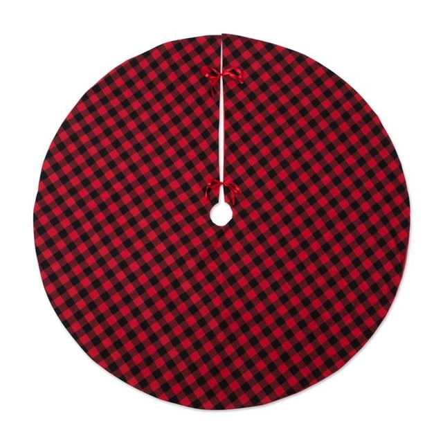Design Imports CAMZ10924 Red & Black Buffalo Check Holiday Tree Skirt