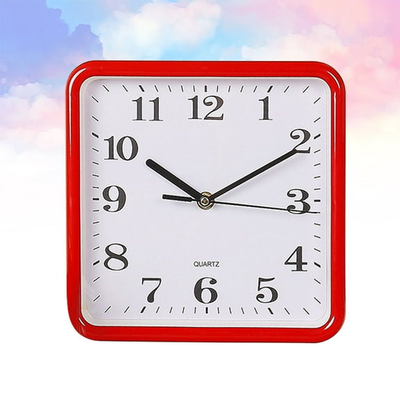 Masteelf Square Wall Clock Simple Wall Decorative Clock Art Decor Wall Clock for Home Office Living Room Bedroom (Random Color, No Battery)