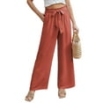thumbnail image 5 of Anygrew Women Casual Wide Leg Pants High Waisted Business Work Casual Pants Loose Flowy Beach Palazzo Pants, 5 of 7