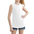 thumbnail image 3 of Dpytoraw Girls Tank Tops For Summer Comfort Stretchy Sleeveless Casual Wear Soft Blend Breathable Loose Fit For Daily Outdoor Activities Girl Vest‌ Size White 11-12 Years, 3 of 5