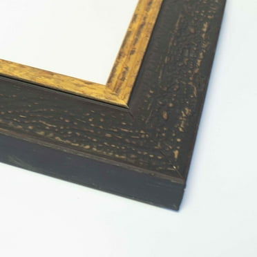 16x38 Frame Black & Gold Solid Wood Picture Frame Width 1.75 Inches | Interior Frame Depth 0.5625