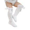 thumbnail image 3 of Arvbitana Baby Girls Knee High Socks, Cable Knit Cotton Socks with Bow, 3 of 7