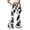 White, variant on Womens Pants High Waist Cow Print Trousers Casual Daily Flare Leg Long Womens Pants White L