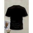 thumbnail image 2 of Camiseta de moda con estampado 3D para hombre, cuello redondo informal, tejido de punto de poliéster, corte regular con detalle estampado., 2 of 5