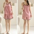 thumbnail image 2 of SAZBJOJN Womens Pajamas Sleeveless Cami Shorts Pajama Set Soft Casual Lightweight Breathable Pajamas for Women Set Summer Sleepwear for Daily Home Rest Pink Size One Size, 2 of 5