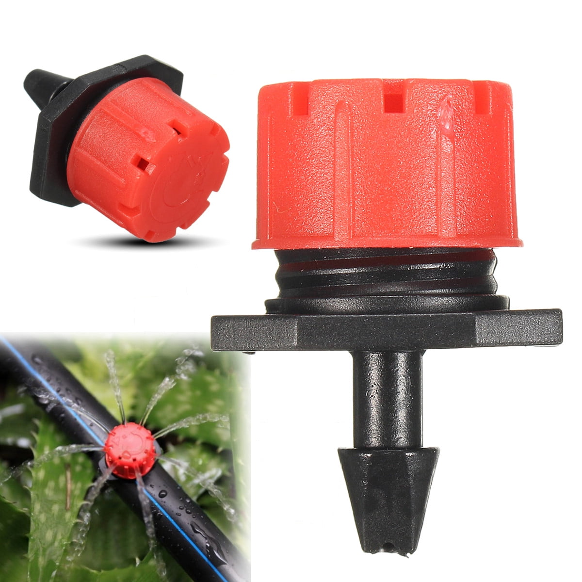 10Pcs Micro Flow Dripper Drip Head 1/4'' Hose Garden Irrigation Misting