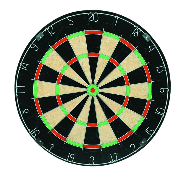 Tip Dartboard Set with 12 Darts StapleFree Bullseye, Galvanized Metal