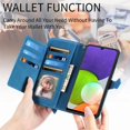 thumbnail image 5 of Zipper Storage Design Wallet Case for Samsung Galaxy A22 4G (Not 5G), Skin Friendly Feel Leather Case with Magnetic Clasp and Muliti-Card Slots Holster for Samsung Galaxy A22 4G,SZY Blue, 5 of 17