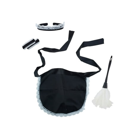 Lux Accessories Black White Naughty Cleaning Lady Cosplay Costume Dressup Set