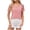 Pink, variant on Summer Tops for Women Lace Patch Short Sleeve V-Neck Tunics Blouse Vacation Casual Loose Solid Color Mesh T-Shirts Blue S
