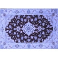 thumbnail image 1 of Ahgly Company Machine Washable Indoor Rectangle Medallion Blue Traditional Area Rugs, 7' x 10', 1 of 4