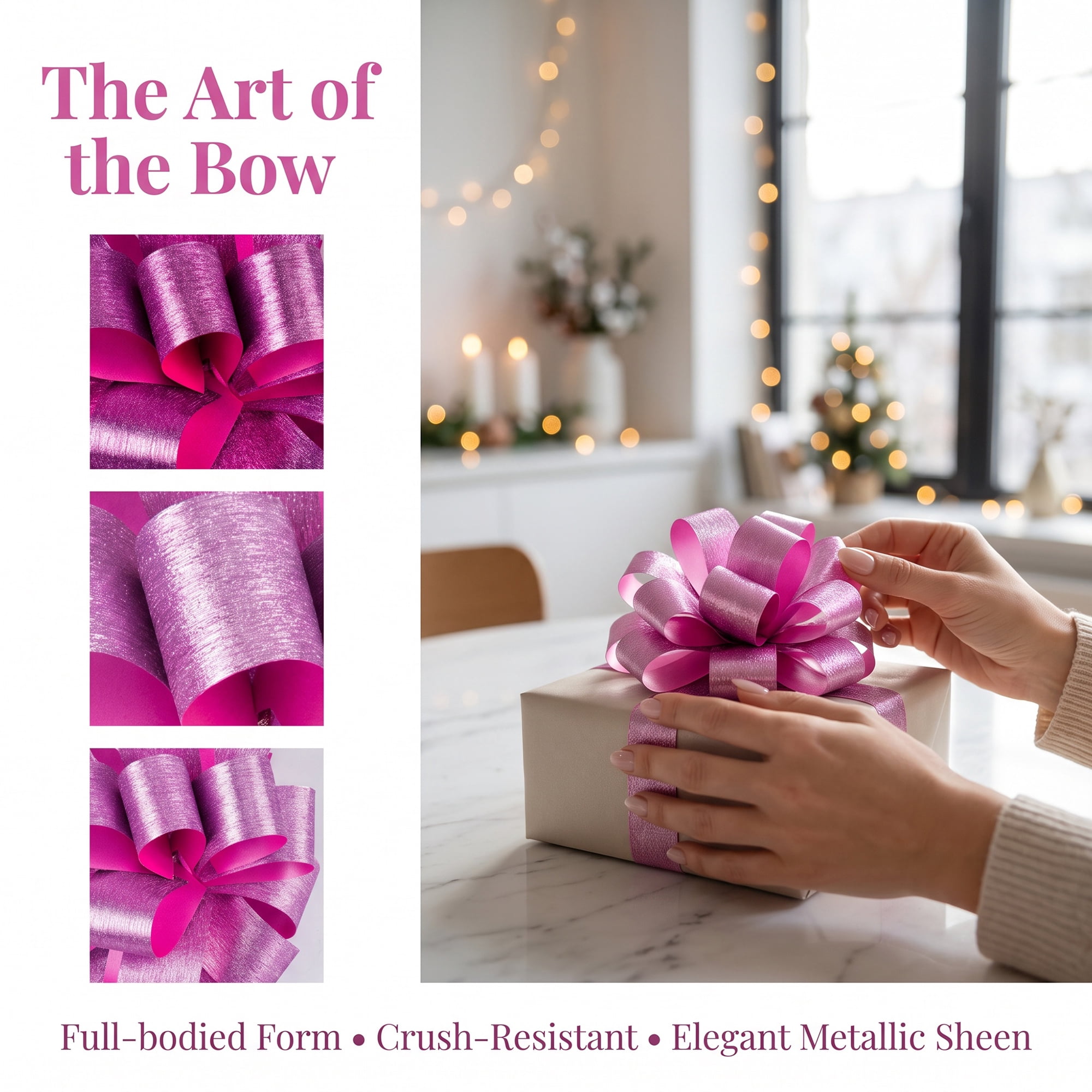 Unique Bargains Multi-Layered Star Bows for Decoration and Gift Wrapping Purposes Pink