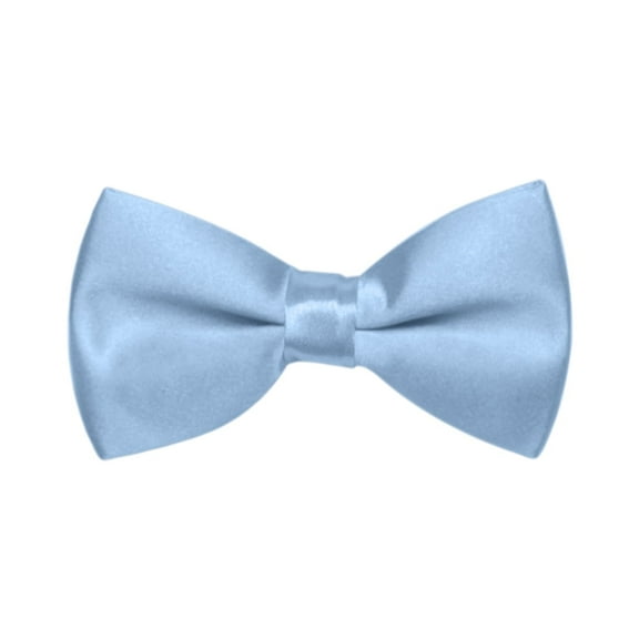 shngshifan Mens Formal Tuxedo Solid Color Satin Bow Tie Classic Pre-Tied Bow Tie-Light Blue-1 Pack