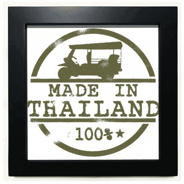 Tailandia en Tailandia tractor ilustración Mesa de pared con marco cuadrado negro