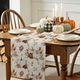thumbnail image 3 of Table Runner Dresser Scarves 120 Inch Long,Farmhouse Maple Leaf Pumpkin Linen Dining Table Runners Thanksgiving Fall Plant Linen Tabletop Scarf for Wedding Holiday Party Kitchen, 3 of 9