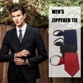 thumbnail image 2 of Men's Necktie For Men Zip Tie Wedding Graduation Business L7Z0, 2 of 8