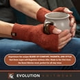 thumbnail image 7 of Wool Mesh Knit Fingerless Mittens - Made in the USA - Super Soft Merino Wool - Small - Copper, 7 of 7