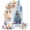 Light Blue Mist Blue, variant on Blue Tree Christmas Arch Backdrop Cover 4x1.65 Ft, Spandex Wedding Arch Stand Cover, Snowflake Watercolor Xmas Round Top Stretch Fitted Background Covers for Birthday Ceremony Party Decor