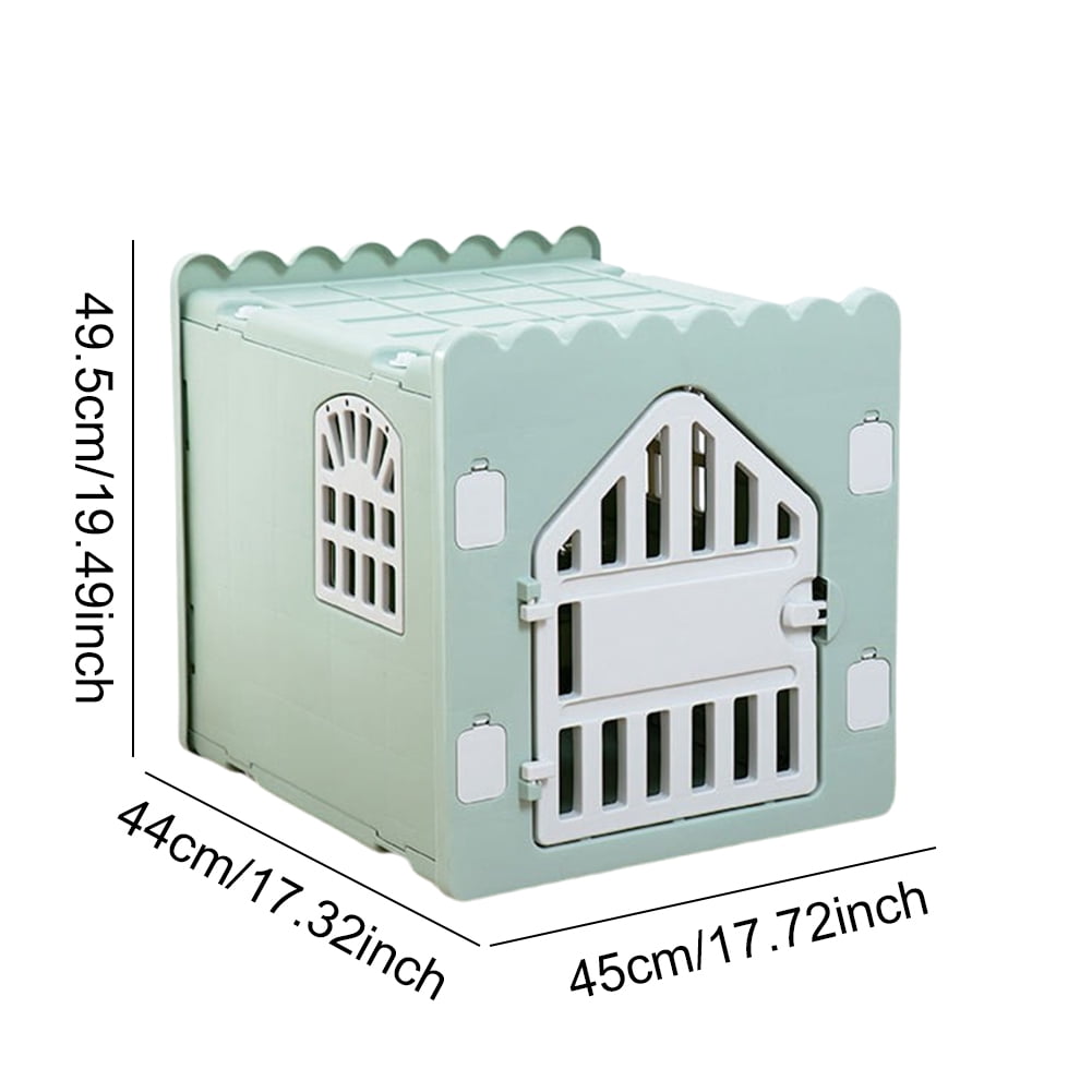 Plastic Cat House Stackable Feral Cat Shelter Waterproof Pet Shelter for Cats with Escape Door for Outdoor Indoor Use (Green)