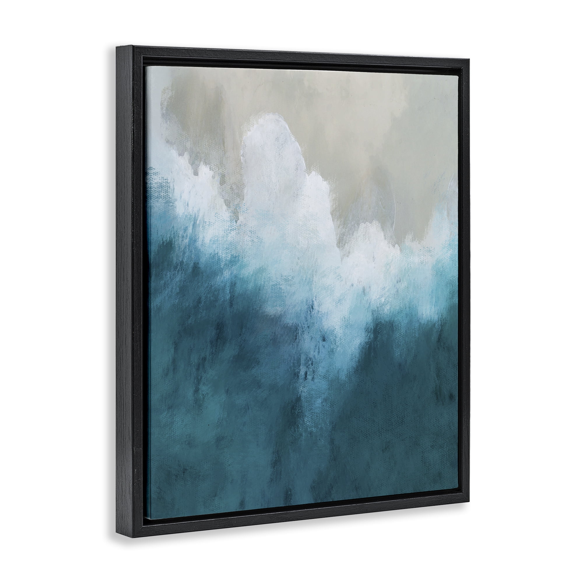 Stupell Industries Aerial Tide Abstraction Black Framed Floater Canvas Wall Art, design by Denise Brown