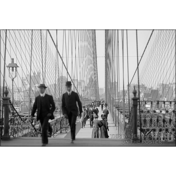 24"x36" Gallery Poster, Brooklyn Bridge, New York, N.Y c1900