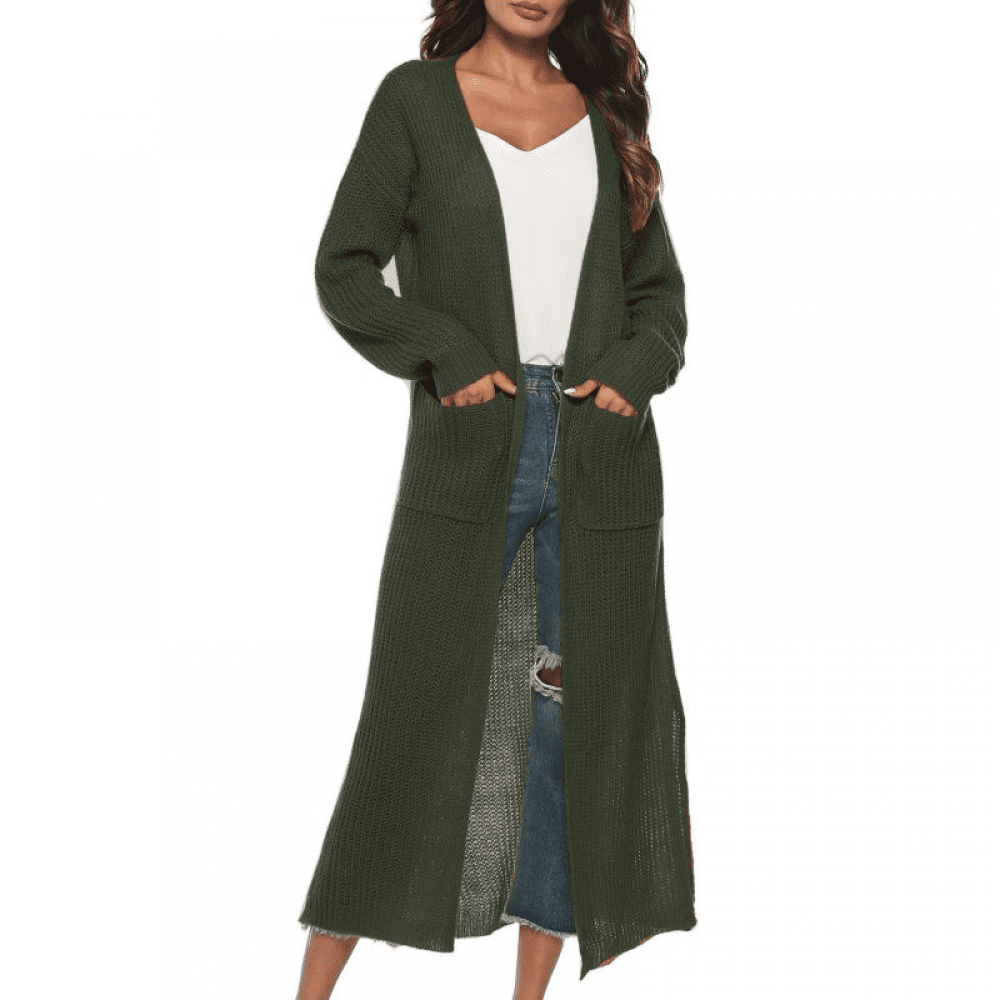 HAPPIShare Womens Casual Long Open Front Drape Lightweight Duster High Low Hem Maxi Long Sleeve Cardigan with Pocket 