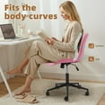 thumbnail image 5 of EROMMY Armless Office Chair, Small Armless Desk Chair with Wheels, Adjustable and Swivel, Pink, 5 of 7