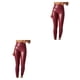 thumbnail image 4 of Mallas de cuero Minnieouse para mujer pantalones pitillo de Yoga cintura alta color Rojo 2XL 2piezas, 4 of 6