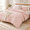Blush-Queen, variant on Taupe King Size Ball Pom Fringe Microfiber Bedding Comforter Set