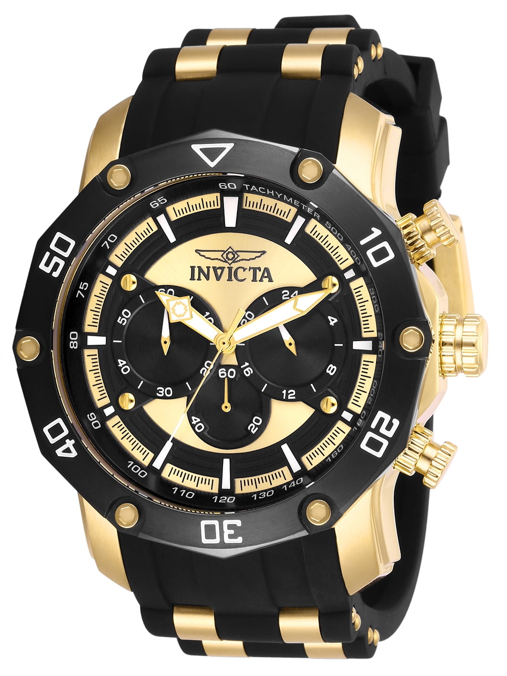 invicta black and gold watch