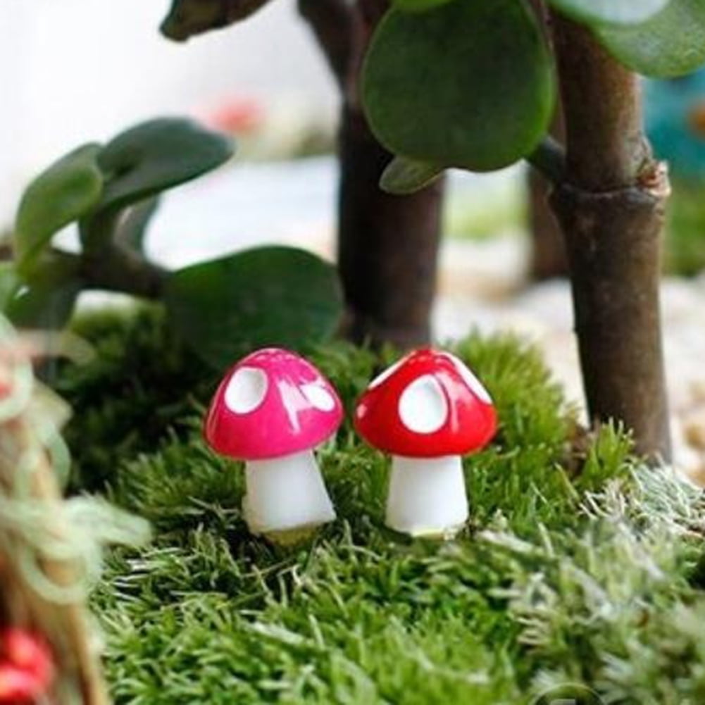 10/20Pcs Artificial Foam Potted Plants Mini Mushroom Garden Miniature Figurine 