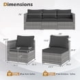 thumbnail image 3 of Gymax Set of 3 Patio Sectional Sofa Set PE Rattan Modular Couch Furniture Set w/Cushions Black, 3 of 10