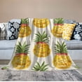 thumbnail image 2 of ARISTURING  Ultra Soft Flannel Fleece Bed Blanket Summer Pineapple Throw Blanket All Season Warm Fuzzy Light Weight Cozy Plush Blankets for Living Room/Bedroom, 2 of 6