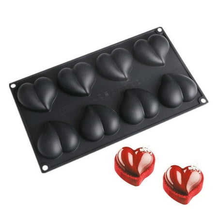 

Famure 8 Cavities Chocolate Moulds-DIY Geometric Heart Mould-Mini Wax Melt Moulds-Easter Silicone Moulds For Cake Baking Candy Jelly Pudding Muffin Fondant