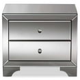 thumbnail image 6 of Home Square 2 Drawer Nightstand Set in Mirrored Silver Gray (Set of 2), 6 of 8