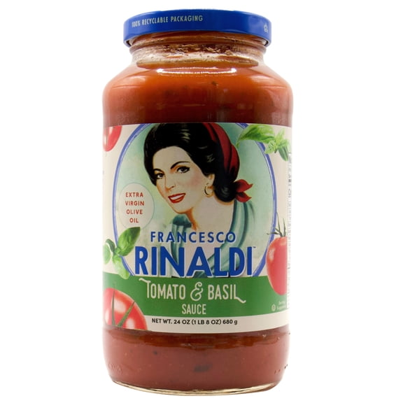 Francesco Rinaldi, Tomato and Basil Sauce, 24oz, Low Fat, No Saturated Fat, Gluten Free