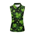 thumbnail image 2 of Uorisanigo St. Patrick's Leaf Womens Golf Shir Fashion Sleeveless Athletic Polo Workout Tops for Women Versatile Quarter Zip Pullover Comfortable Workout Tank Tops Size 2XL, 2 of 7