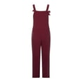 thumbnail image 5 of Fesfesfes Jumpsuit for Women Solid Color Large Size Literary Straps Casual Trousers Jumpsuit, 5 of 5