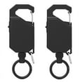 thumbnail image 2 of 1Pc Anti-Theft Metal Easy-to-pull Buckle Rope Elastic Key Chain Sporty Retractable Key Ring Anti Lost Easy Pull Buckle, 2 of 7