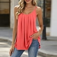 thumbnail image 2 of SHTXOZHI Tank Tops for Women Spaghetti Straps Tanks Plus Size Casual Pleated Scoop Neck Loose Sleeveless Tank Tops, 2 of 6