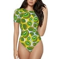 thumbnail image 1 of Fotbe Watercolor Kiwi Fruits Summer Body de Mujer con Cuello Redondo y Mangas Cortas, Sin Mangas Ajustado, Suave, Cómodo y Básico-X-Large, 1 of 7