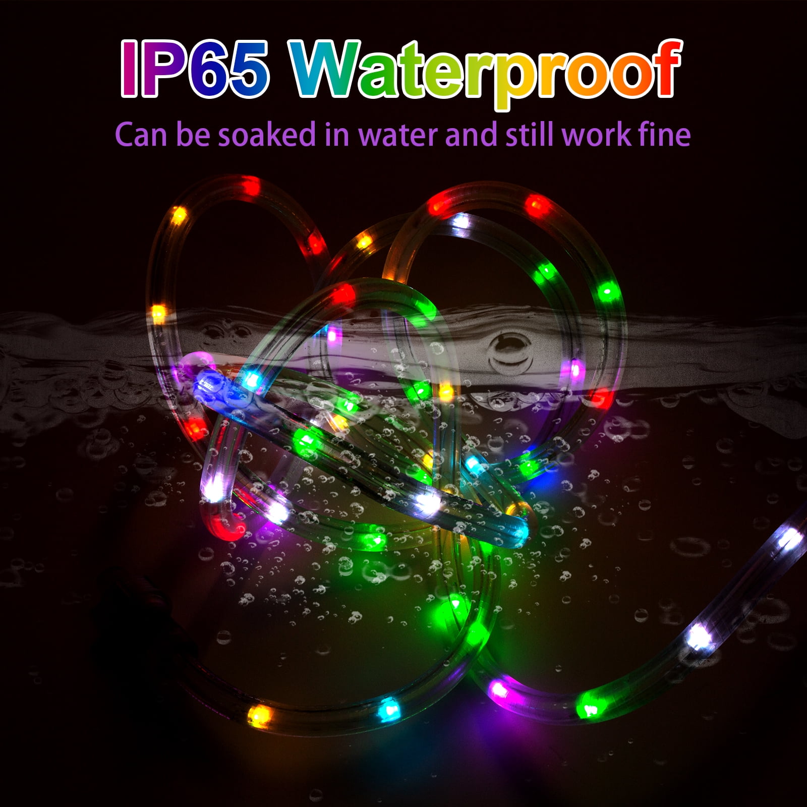 Pinegreen Lighting CL-TRL12RGB 12 ft. Plug-in LED RGB Color Changing Rope Light with Remote Control