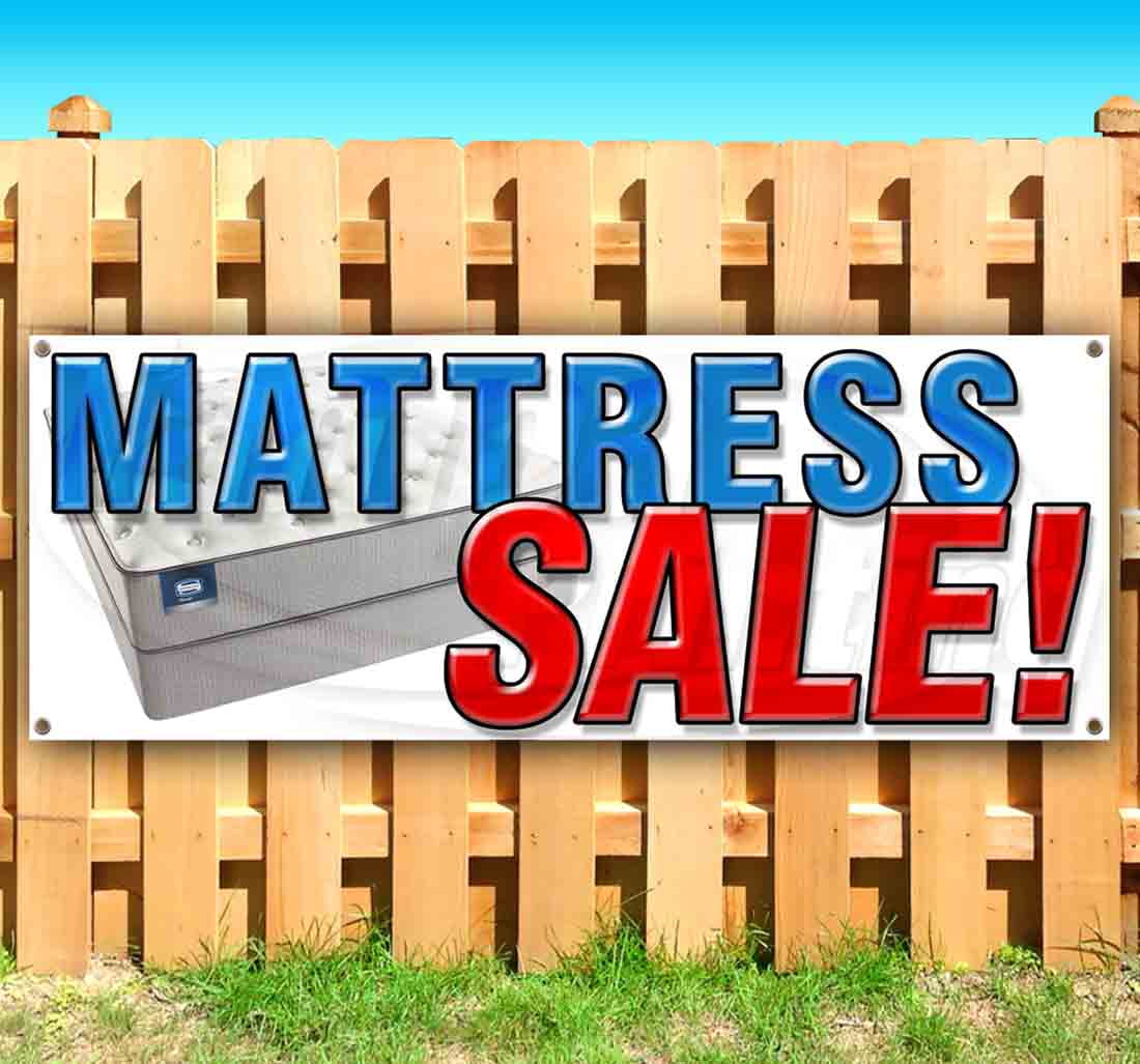 Mattress Sale 13 oz Vinyl Banner With Metal Grommets